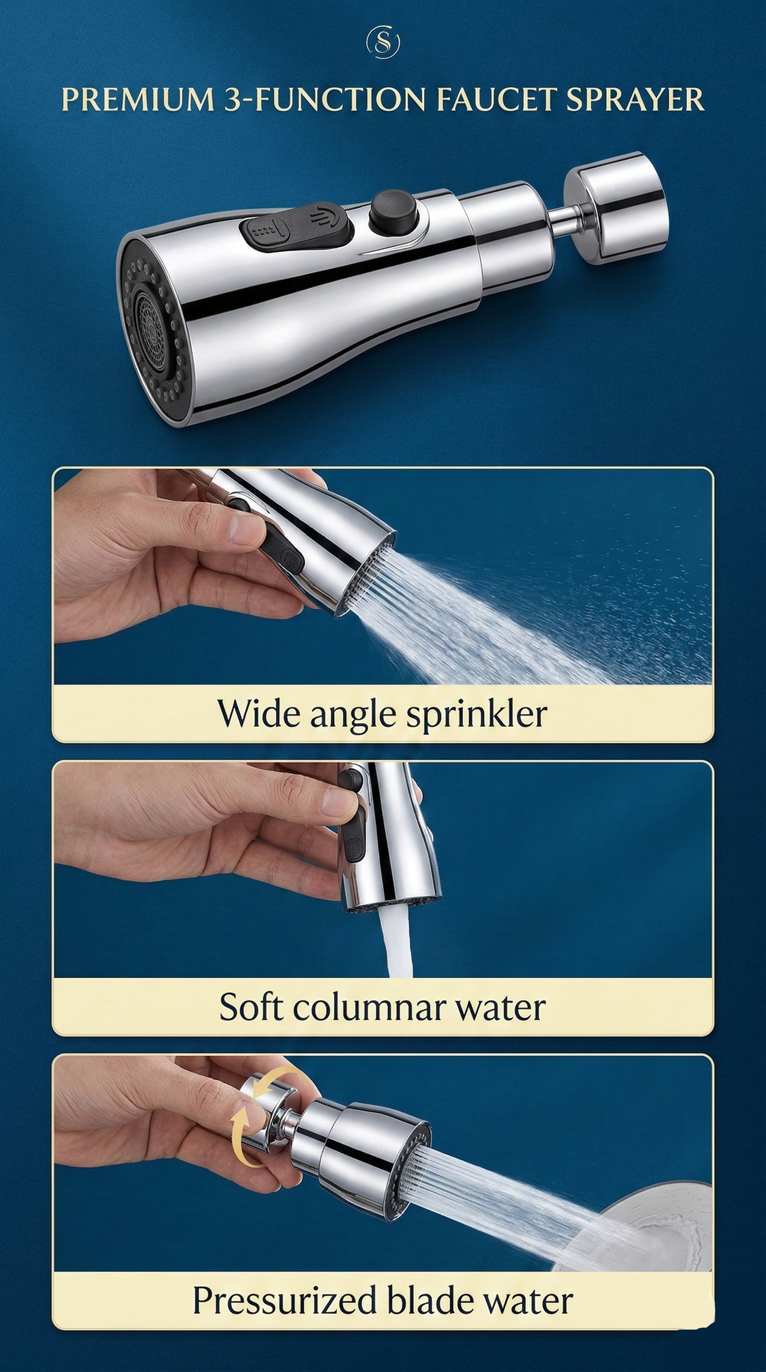 Flow360™ Rotating Faucet Extender – Splash Control Tap Extender