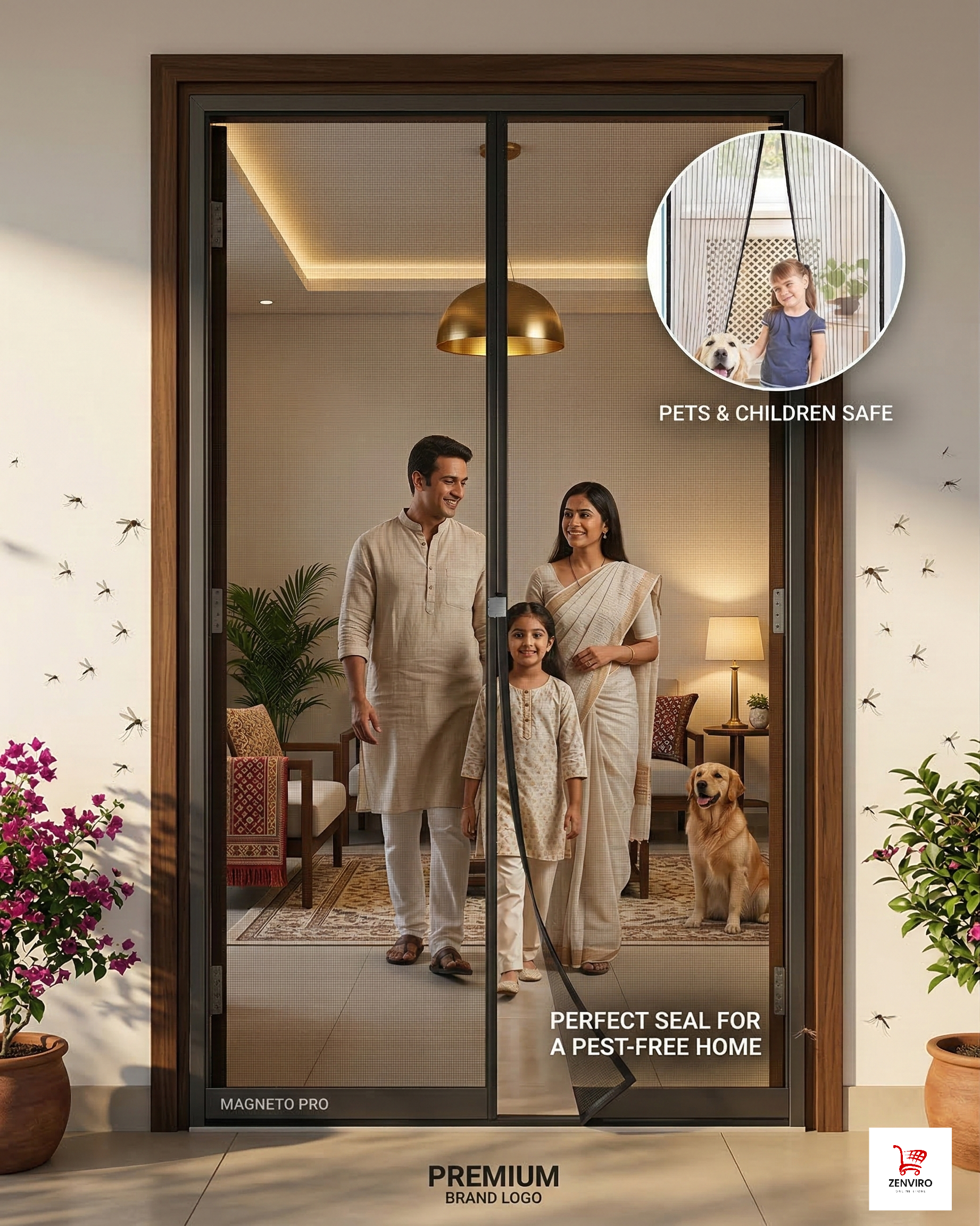 Magnetic Mosquito Mesh Door Curtain – Keep Insects Out, Let Fresh Air In